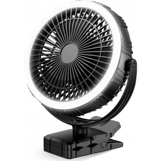 10000mAh Rechargeable Clip On Fan - 8 Battery Operated Golf Cart Fan with Timer