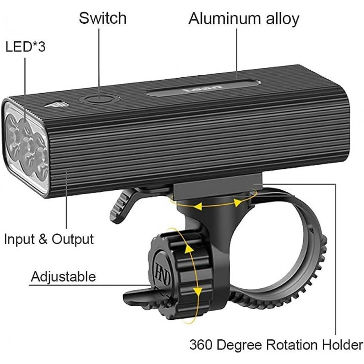 1200 Lumens Bike Lights Front and Back