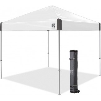 Instant Pop Up Canopy Tent, 10' x 10', Roller Bag and 4 Piece Spike Set