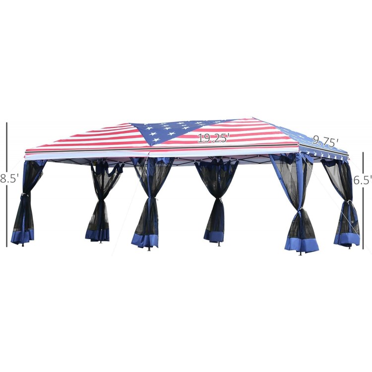 10' X 20' Pop Up Canopy Tent With Netting, Heavy Duty Large Party Tent