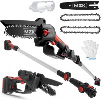 2-in-1 Cordless Pole Saw & Mini Chainsaw with 3 Replacement Chain