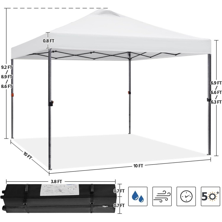 10x10 Pop up Canopy Tent,Coated Fabric Outdoor Instant Tent w/Wheeled Bag