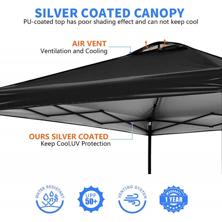 10x10 Canopy Replacement Top Cover,Pop Up Canopy Tent Top with Air Vent Ropes