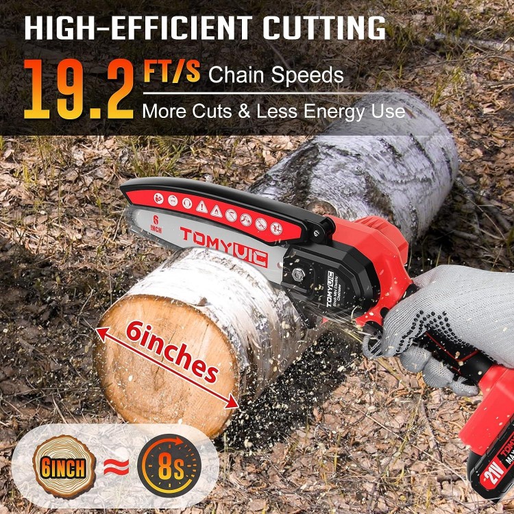 Mini Chainsaw 6-Inch Battery Powered,21V Small Power Chain Saws