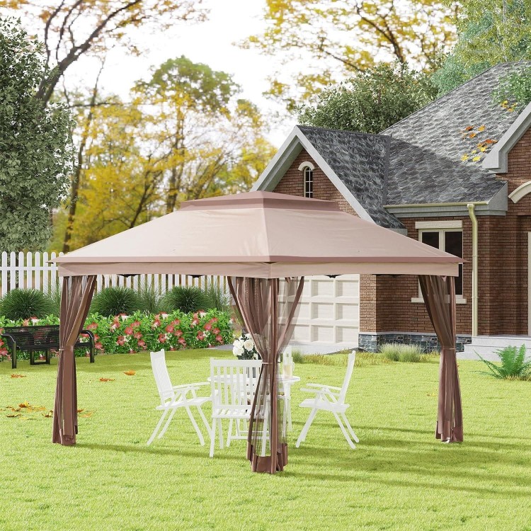 11' X 11' Pop Up Canopy,Outdoor Patio Gazebo Shelter With Removable Zipper