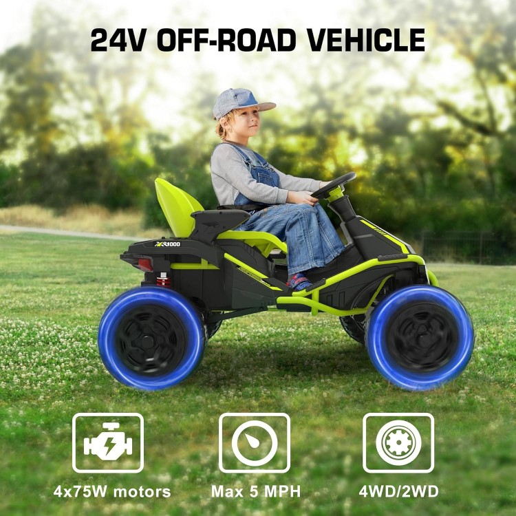 24V 4x4 Ride On Toy For Big Kids, Green