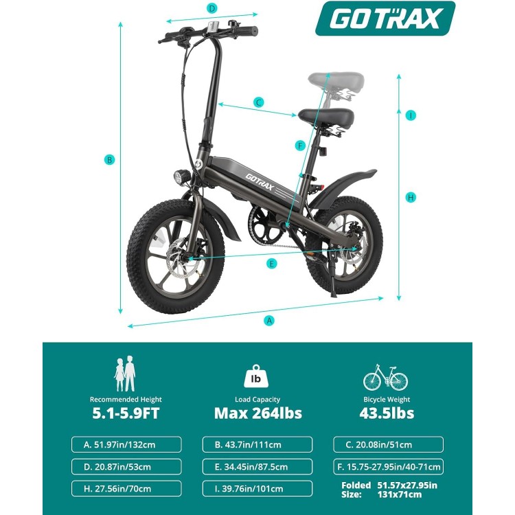 S3 Electric Bike, 16x3.0 Fat Tire Electric Bicycle Adults