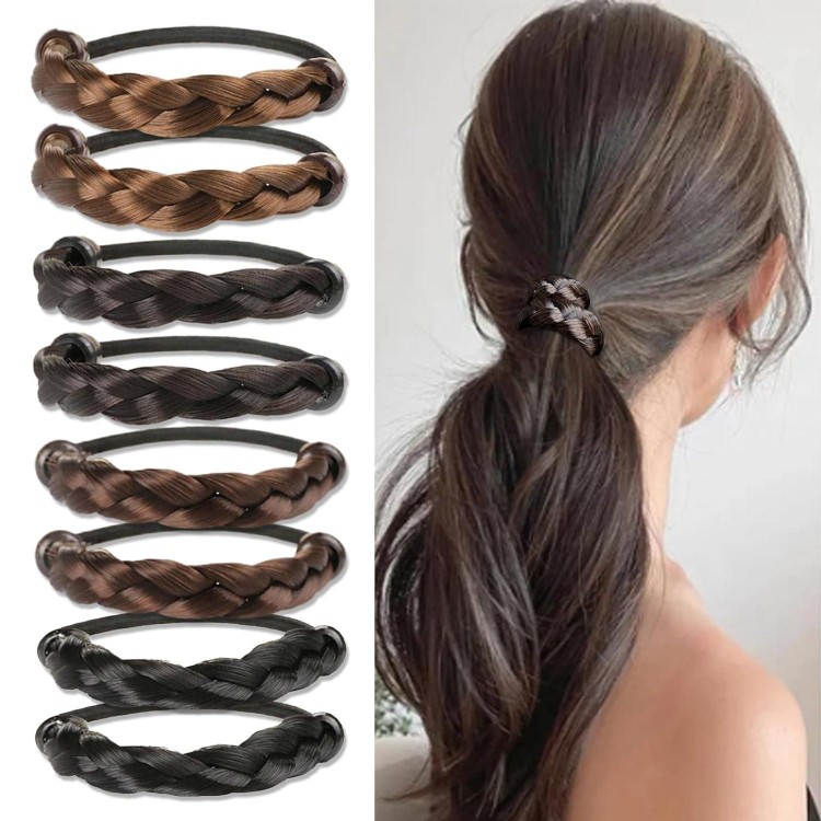 8 PCS Hair Ties Wig Braided Hair Elastic Rope Ponytail Holders