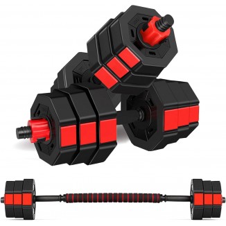 Dumbbells Set, Adjustable Weights 3-in-1 Set Barbell 44Lb/66Lb,Gym Equipment