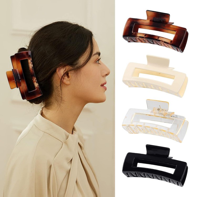 8 Pack 4.3 Ihch Rectangular Hair Clips for Women Girls Large Hair Jaw Clips