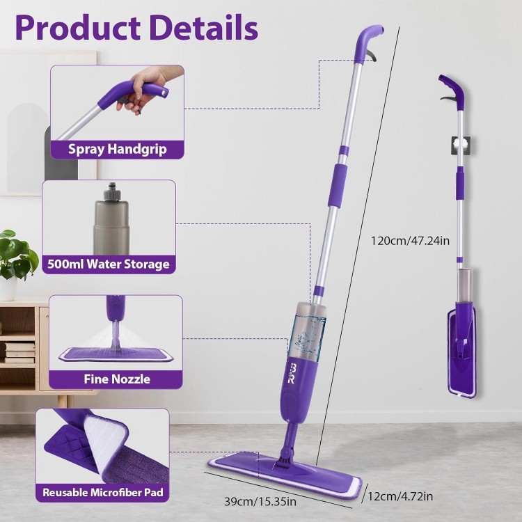 Microfiber Spray Mop for Floor Cleaning Dry Wet Dust Mop