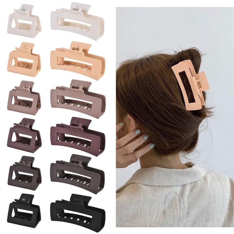 12 Pcs Rectangle Clips, Accessories for Women and Girls