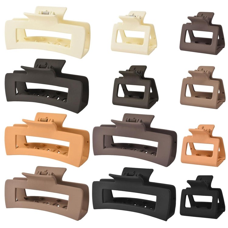 12 Pcs Rectangle Clips, Accessories for Women and Girls