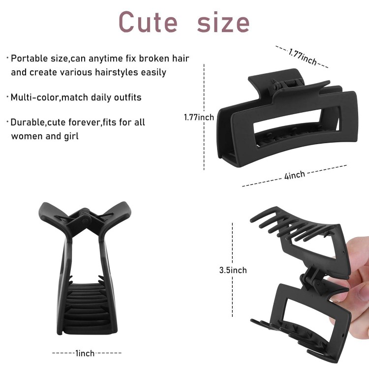 12 Pcs Rectangle Clips, Accessories for Women and Girls