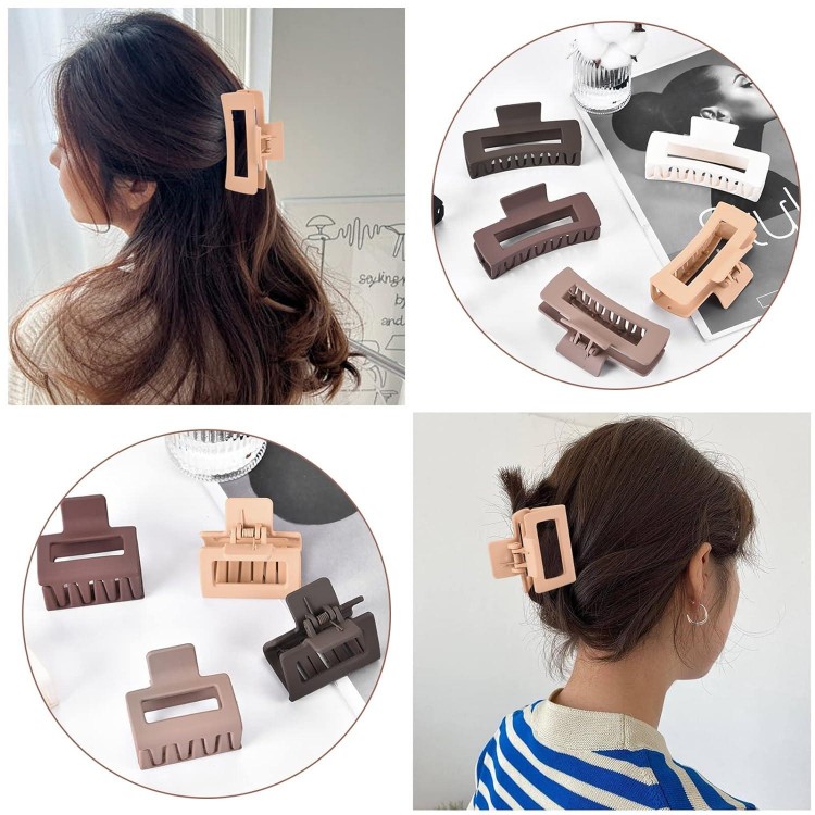 12 Pcs Rectangle Clips, Accessories for Women and Girls