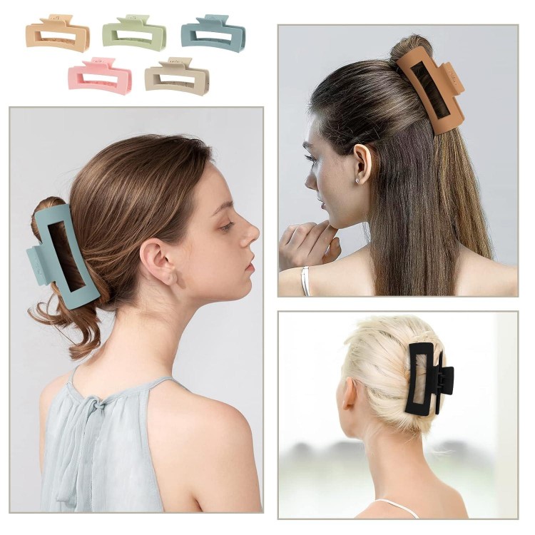Non-slip Big Square Matte for Women Girls,Strong Hold Clips for Thick Thin Hair