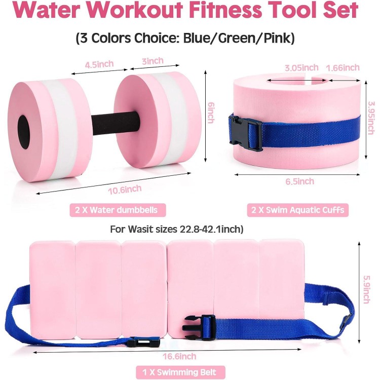 Aquatic Exercise Set Including 2 Ankle Swimming Weights 2 Lightweight Aquatic