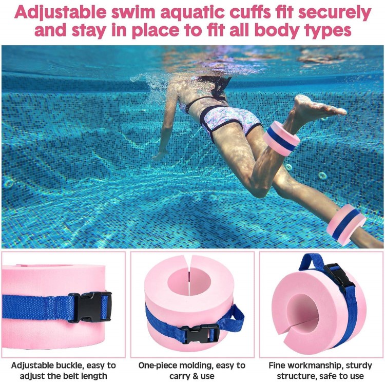 Aquatic Exercise Set Including 2 Ankle Swimming Weights 2 Lightweight Aquatic