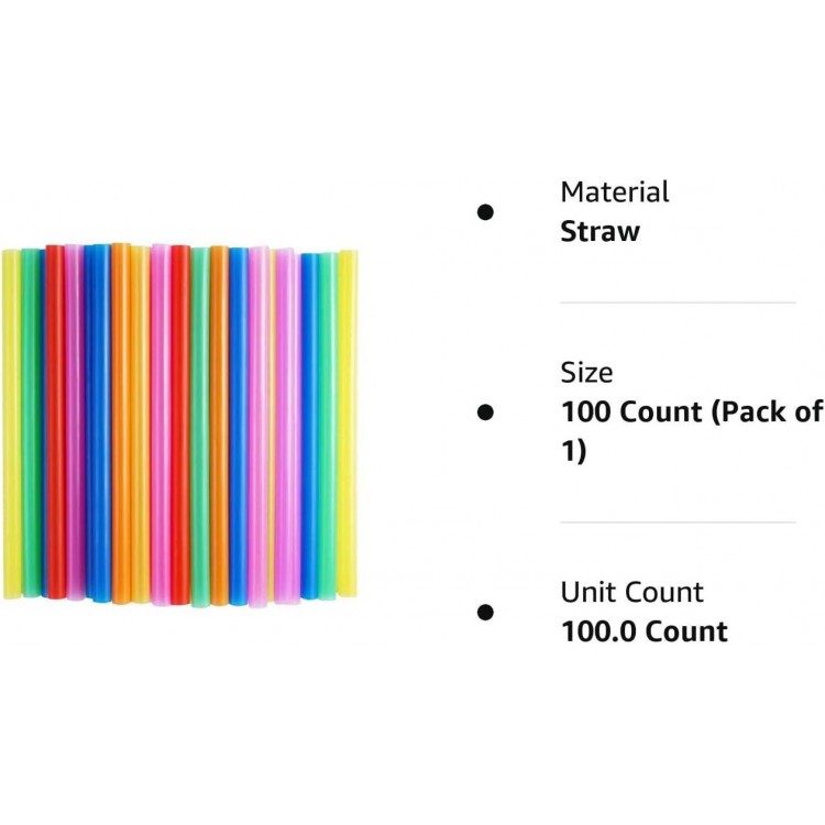 100 Pcs Jumbo Smoothie Straws