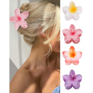 Flower Hair Claw Clips-4PCS for Thick Hair,Strong Hold Nonslip