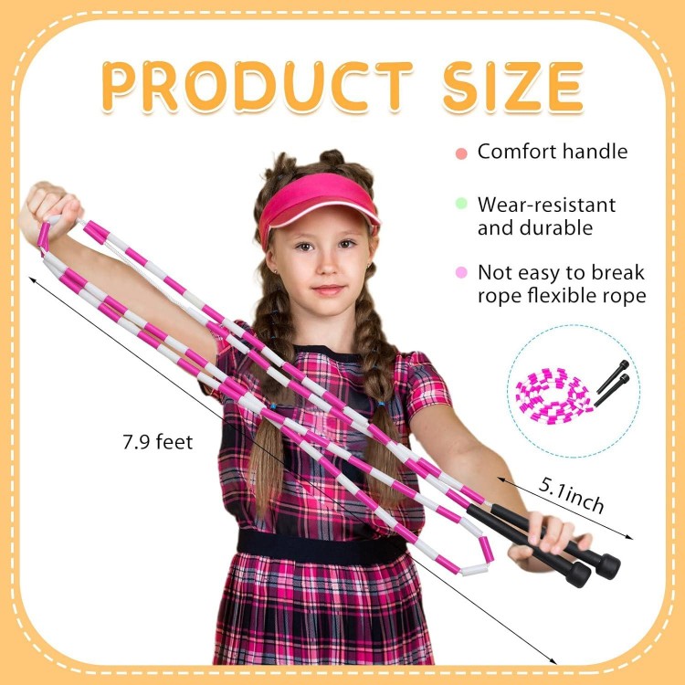 20 Pcs Double Dutch Jump Rope, Long Jump Rope Kids for Double Dutch