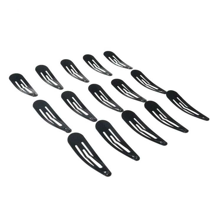 40 Pack Black 2 Inch Barrettes Women Metal Snap Hair Clips Accessories