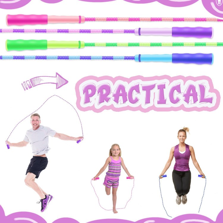 24 Pack kids Jump Ropes, Adjustable Free Segmented Skipping Rope