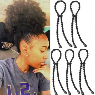Afro Puff Drawstring Ponytail Ties Adjustable Length Hairband