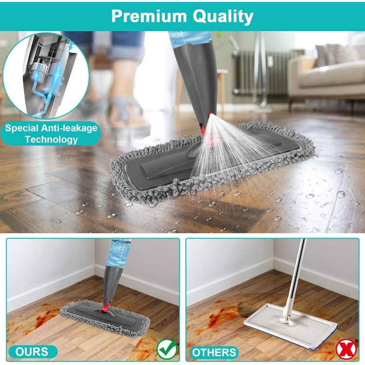 Spray Mop for Floor Cleaning with 3pcs Washable Pads
