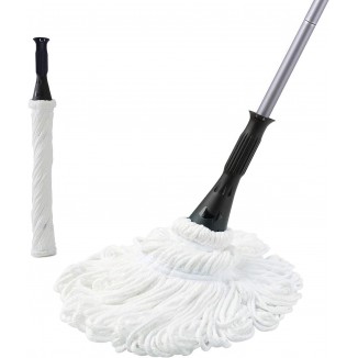 Mop with 2 Reusable Heads, Easy Wringing Twist Mop