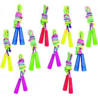 10 pcs Rainbow Jump Rope Set Durable Nylon Skipping Ropes