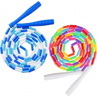 2 Pack Rainbow Beaded Kids Jump Rope