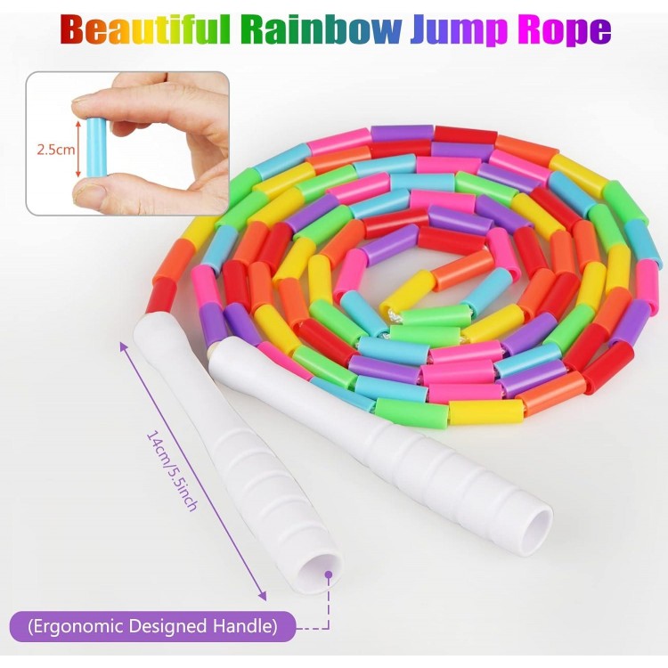 2 Pack Rainbow Beaded Kids Jump Rope