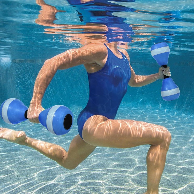 2 Pieces Water Dumbbells Aquatic Exercise Dumbbells Pool Fitness Water Aerobic