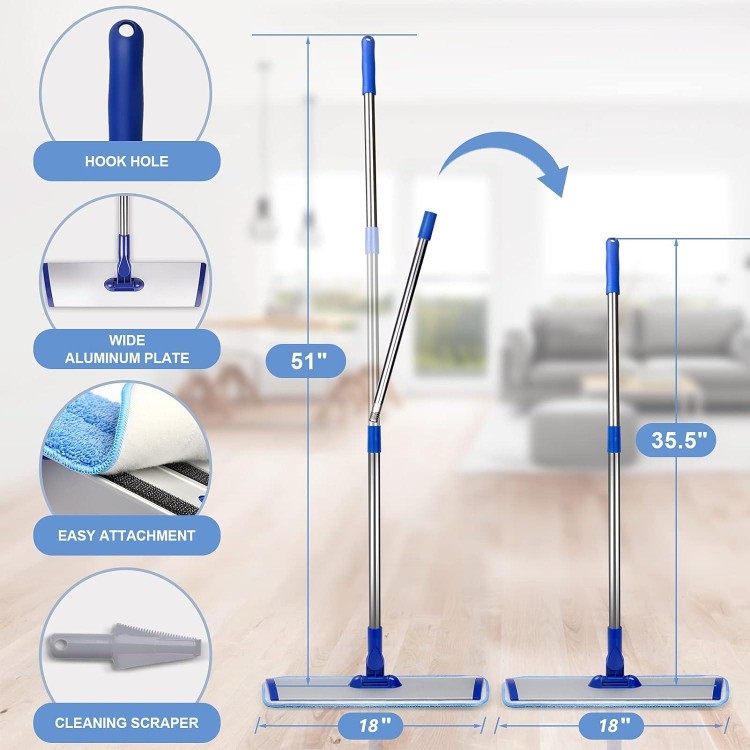 18" Professional Microfiber Mop Floor Cleaning System