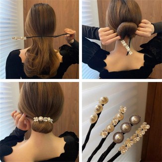4 PCS Lazy Flower Hairpin,Vintage Pearl Flower Hairpin