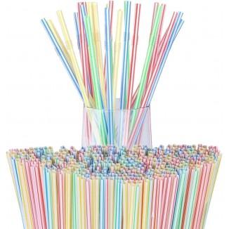 100pcs Flexible Disposable Plastic Straws
