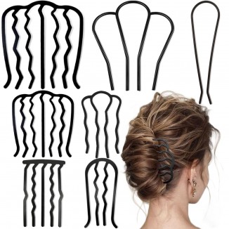 7 Pcs Metal Hair Side Combs Hair Fork Clip Teeth Hair Pin Stick for Updo Bun