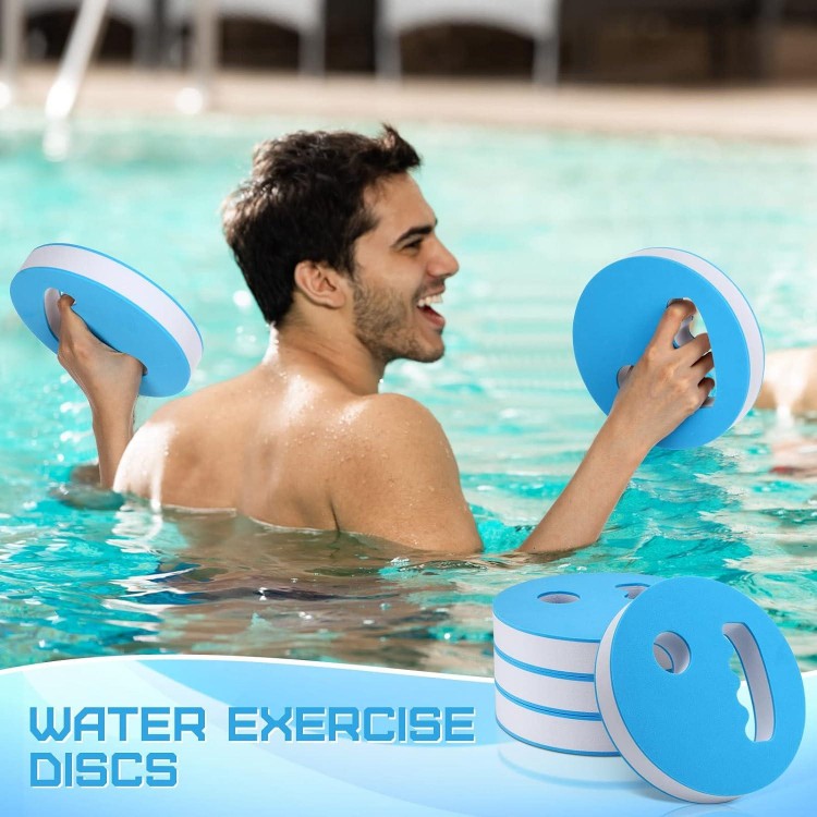 4 Pcs Water Exercise Discs Water Weights for Pool Exercise Set