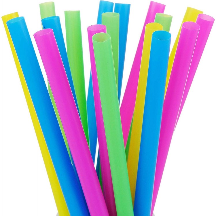 100 Extra Large Plastic Bubble Tea Smoothie Straws