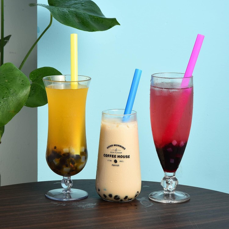 100 Extra Large Plastic Bubble Tea Smoothie Straws