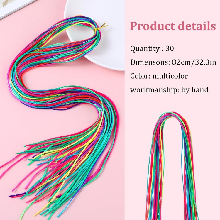 30Pcs Colorful Hair Wrap String