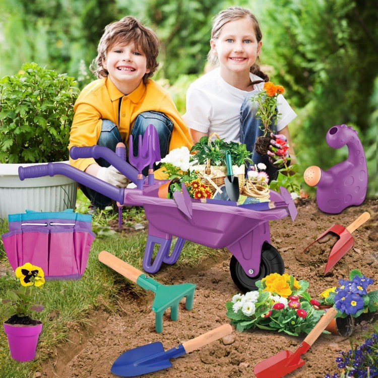 15 PCS Kids Gardening Tool Set for Girls Boys, Toddler Gardening Tools Set