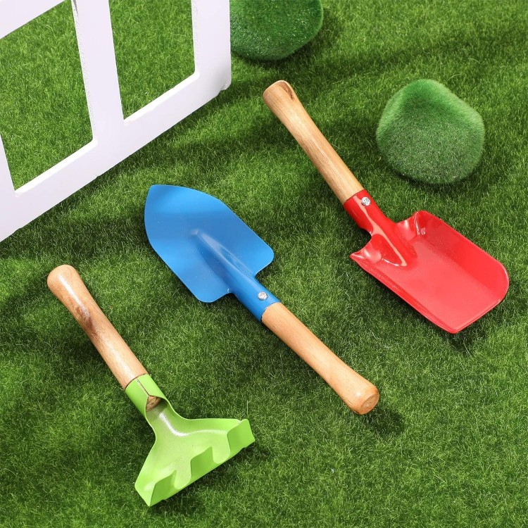 18 Pcs Kids Gardening Tools Set, Metal Kids Yard Tools