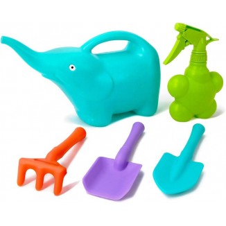 Kids Gardening Tool Set 5PCS, Plastic Watering Can Set