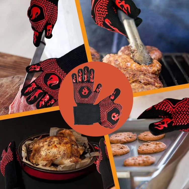 BBQ Grill Gloves Heat Resistant 1472℉ High Temp Resistance Fireproof Glove