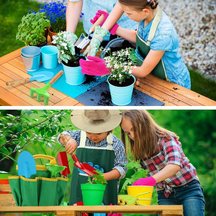 17 Pcs Gardening Tools Toys Set Outdoor Indoor for Girls and Boys