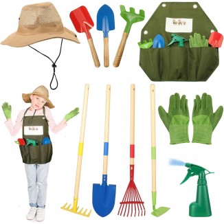 11 Pcs Gardening Tools Set,Gift for Boys Girls Outdoor Gardening