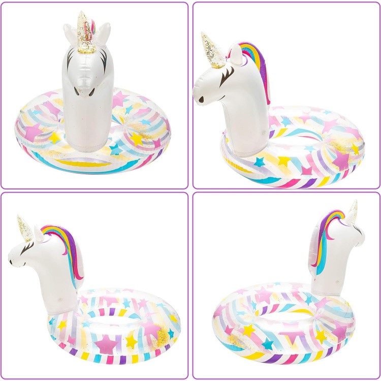 Inflatable Unicorn Pool Float Inflation Swimming Floaty Pool Toy Swimming Ring