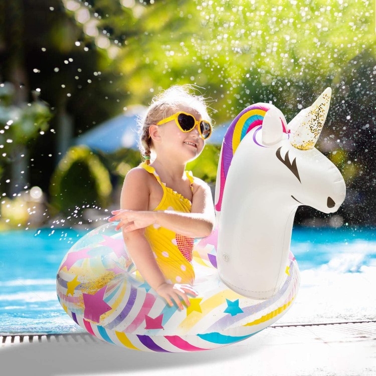 Inflatable Unicorn Pool Float Inflation Swimming Floaty Pool Toy Swimming Ring